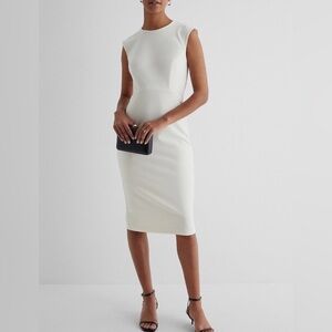 Ivory Midi Sheath Sleeveless Dress - NWT - Size L